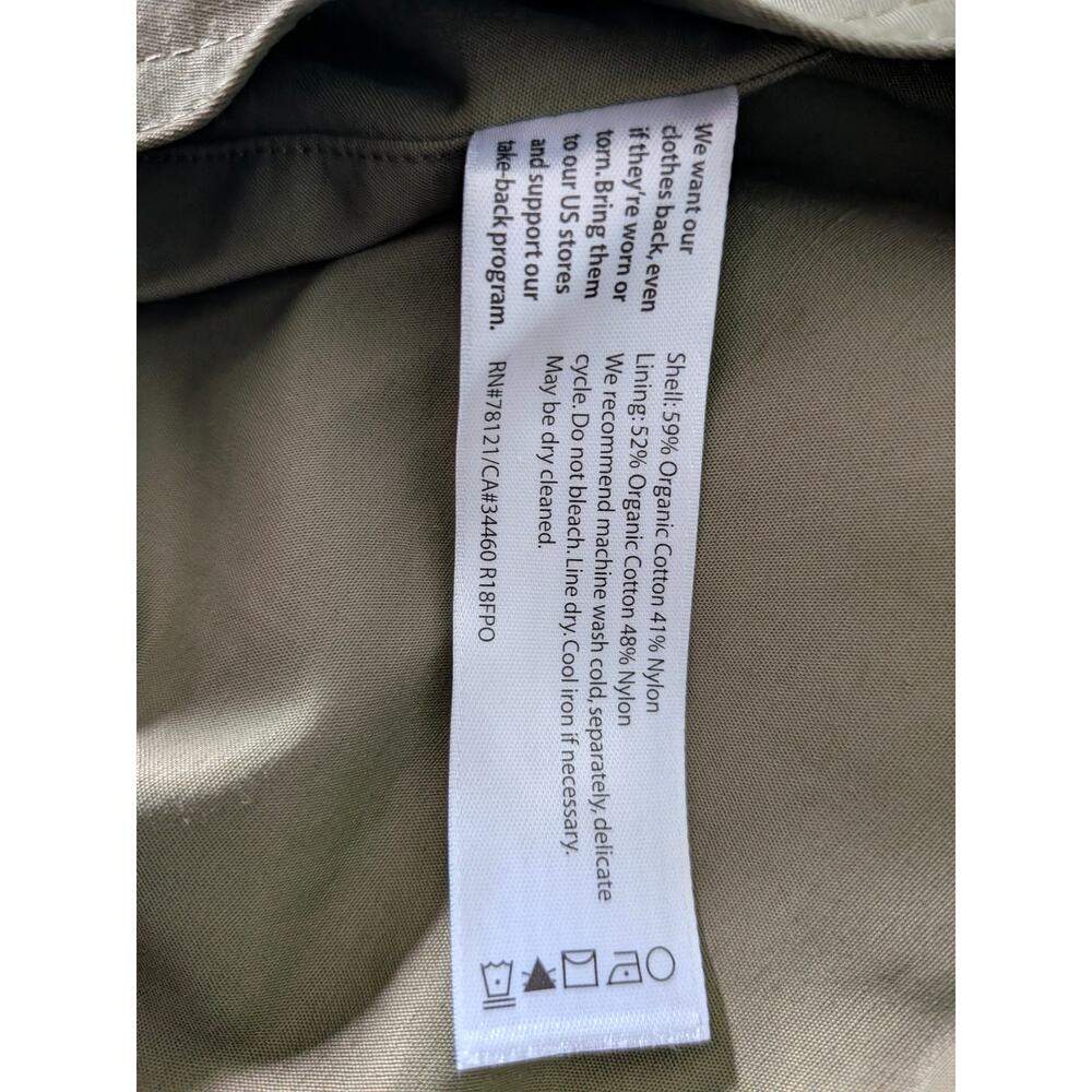 Eileen Fisher EUC Cotton Nylon Reversible Rain Hooded Coat Magnetic XL Jacket - Picture 8 of 8